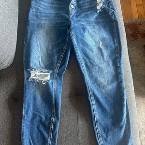 Distressed Blue Boyfriend Jeans